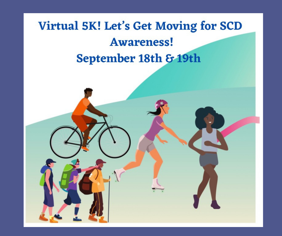 Virtual 5K for Sickle Cell Awareness Facebook graphic